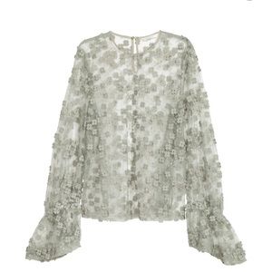 Lace Blouse in Dusky Green